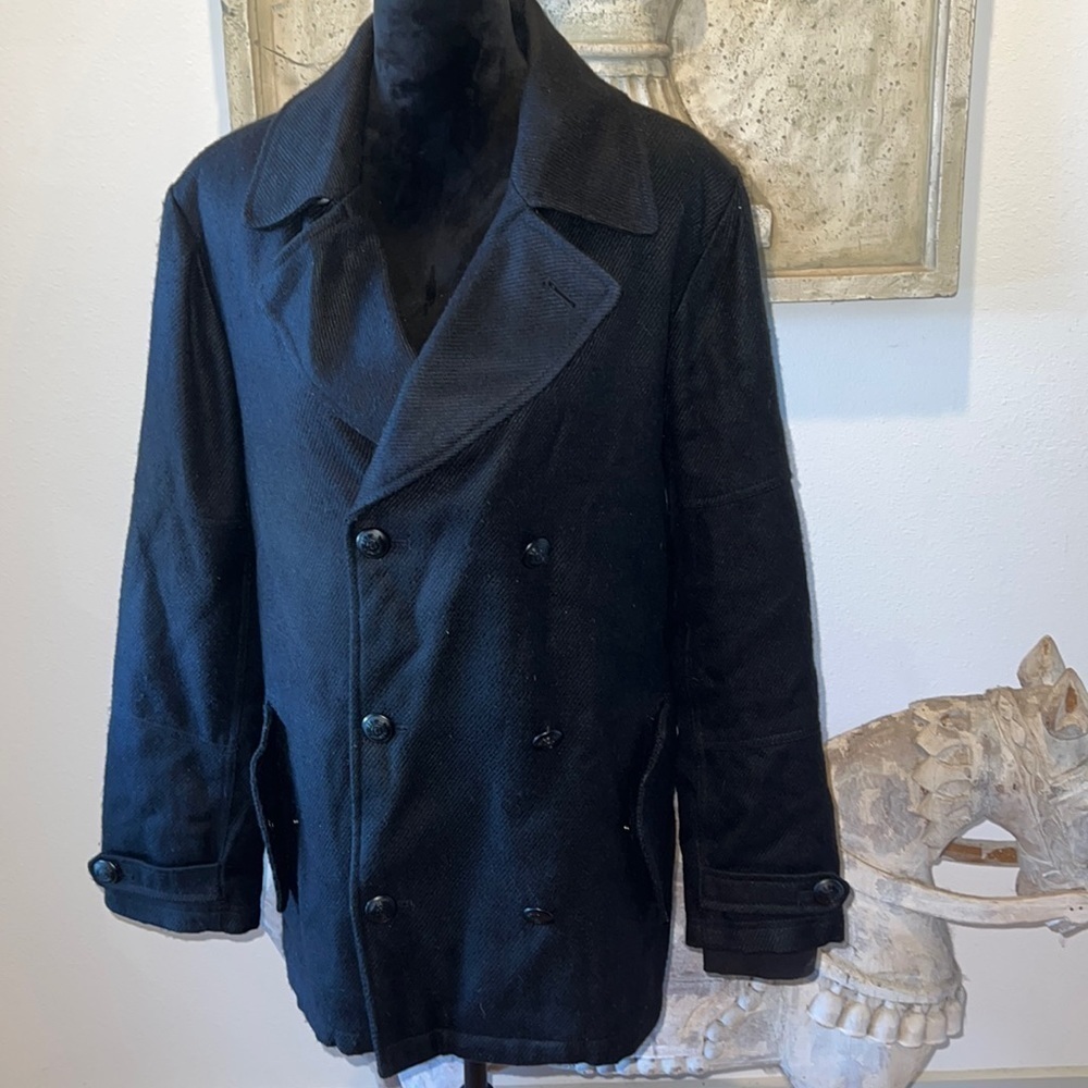 Empyre Clothing black double‎ breasted pea coat Sz S